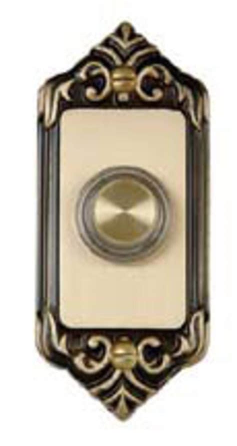 carlon metal housing polished pewter or brass lighted wired button|Carlon Dh1203l Door Bell Pushbuttons, Brass.